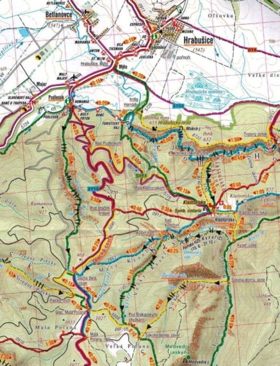 Słowacki Raj. Mapa turystyczna 1106 wydawnictwa Shocart. Fragment 1