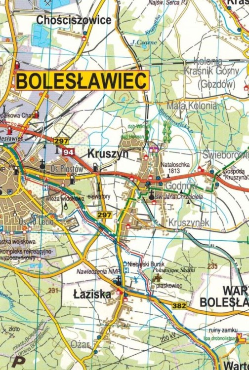 Dolina Bobru 1:50 000. Od Jeleniej Góry do Bolesławca. Laminowana mapa turystyczna wydawnictwa Galileos. Fragment 1