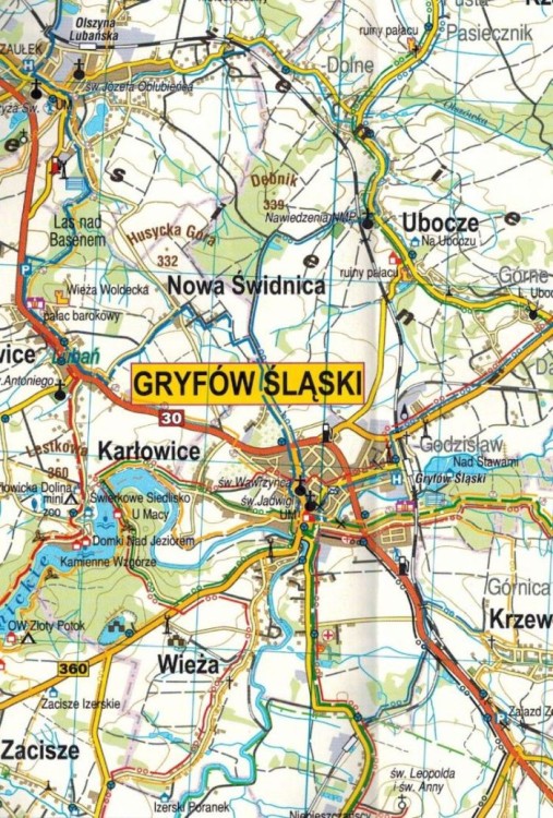 Dolina Bobru 1:50 000. Od Jeleniej Góry do Bolesławca. Laminowana mapa turystyczna wydawnictwa Galileos. Fragment 2