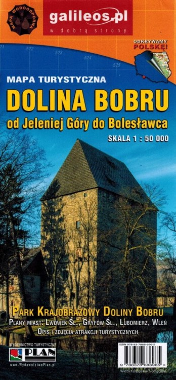 Dolina Bobru 1:50 000. Od Jeleniej Góry do Bolesławca. Laminowana mapa turystyczna wydawnictwa Galileos. Okładka