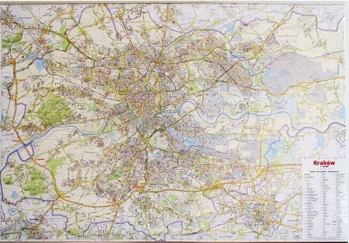 Kraków 1:26 000. Mapa ścienna / Plan miasta. Awers