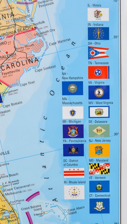 Stany Zjednoczone / USA 1:5 500 000. Mapa ścienna administracyjna z kodami pocztowymi. Fragment 9