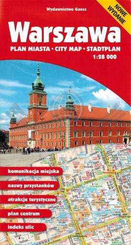 Warszawa 1:28 000. Mapa / Plan miasta wydawnictwa Gauss. Okładka