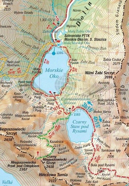 Tatrzański Park Narodowy. Zakopane, Kościelisko / Tatry Polskie. Mapa turystyczna / Plan miasta wydawnictwa Gauss. Fragment 2