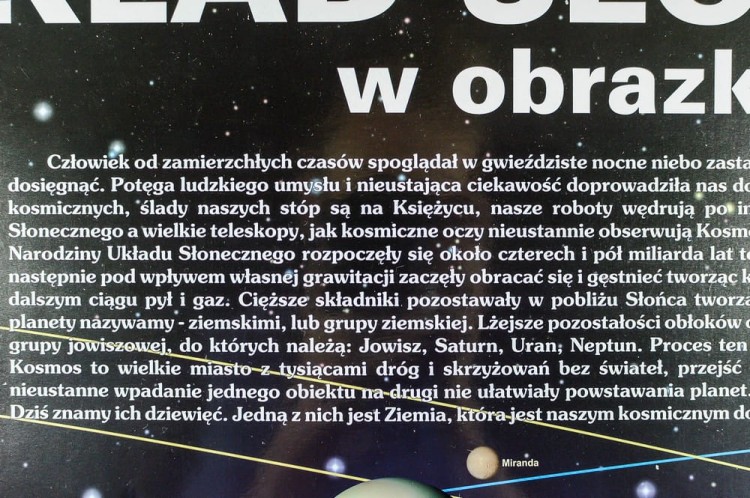 Układ słoneczny w obrazkach. Mapa ścienna. Fragment 6
