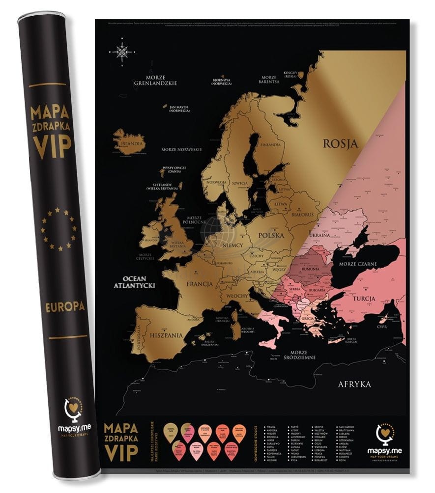 Europa. Mapa zdrapka VIP