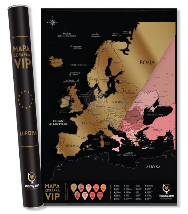 Europa. Mapa zdrapka VIP
