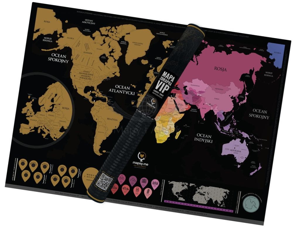 Świat + Europa. Mapa zdrapka VIP