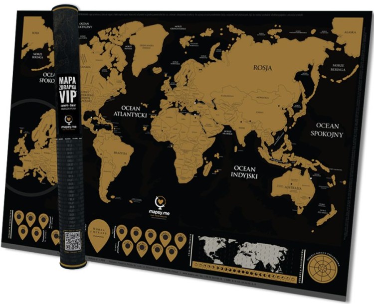 Świat + Europa. Mapa zdrapka VIP