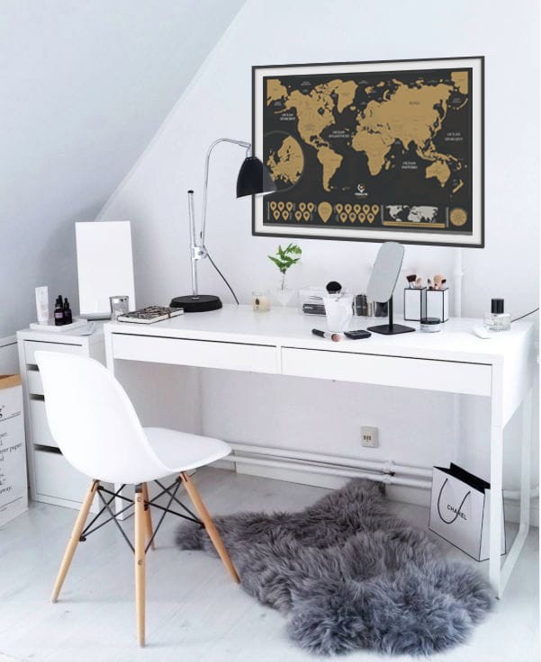 Świat + Europa. Mapa zdrapka VIP. Przykład oprawy i aranżacji 1