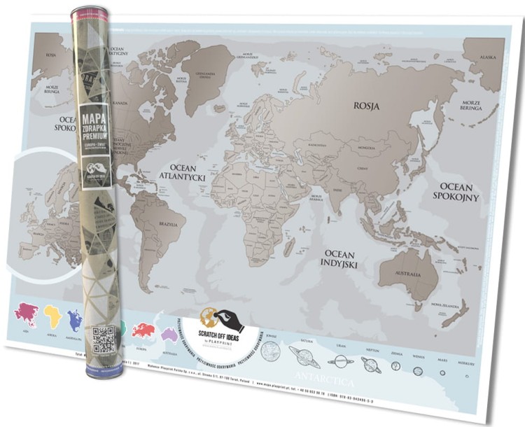 Świat + Europa. Mapa zdrapka PREMIUM