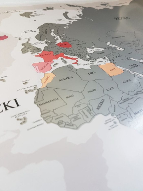 Świat + Europa. Mapa zdrapka PREMIUM. Fragment 2