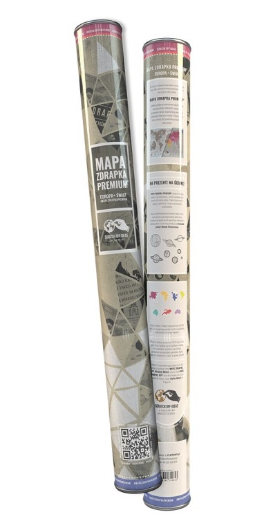 Świat + Europa. Mapa zdrapka PREMIUM. Tuba