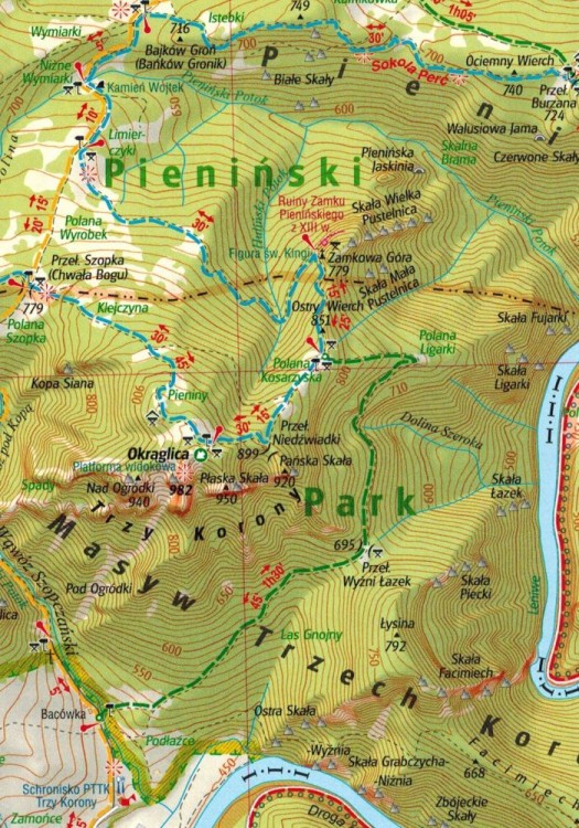 Szczawnica i Pieniny. Plan miasta / Mapa turystyczna wydawnictwa Gauss. Fragment 3