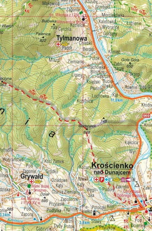 Podhale, Tatry, Pieniny, Orawa i Spisz. Laminowana mapa turystyczna wydawnictwa Gauss. Fragment 2