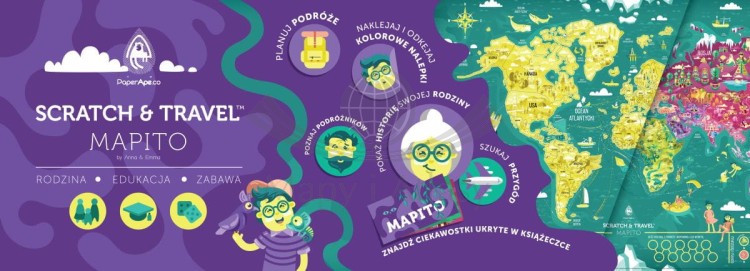Świat. Familijna mapa zdrapka MAPITO dla dzieci. Opis