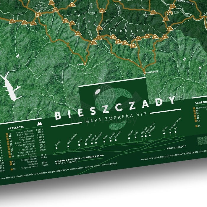 Bieszczady. Mapa zdrapka VIP. Fragment 2