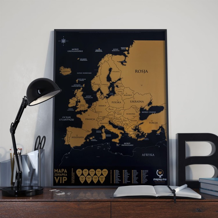 Europa. Mapa zdrapka VIP. Przykład oprawy 2