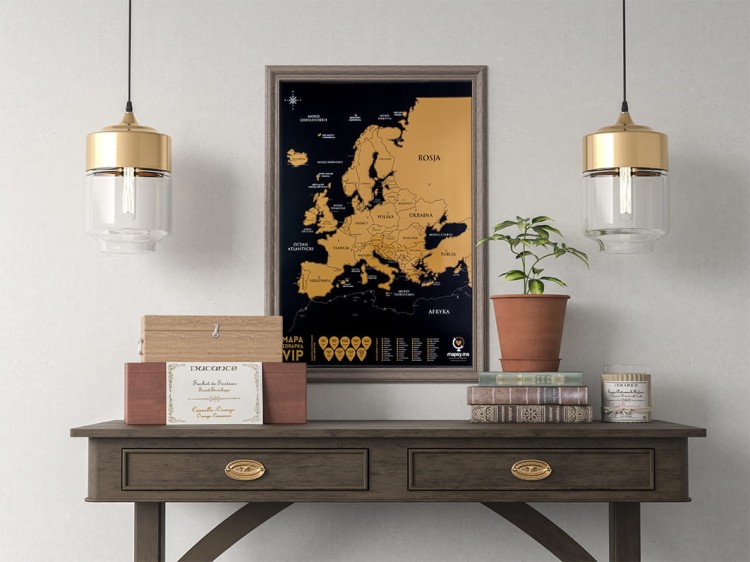 Europa. Mapa zdrapka VIP. Przykład oprawy 3