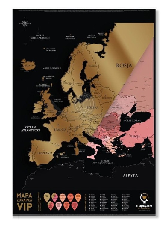 Europa. Mapa zdrapka VIP