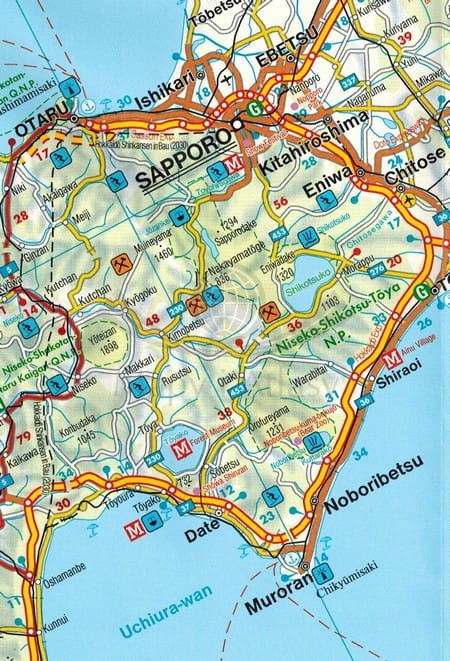 Japonia 1:1 000 000. Mapa samochodowo-turystyczna wydawnicta Freytag & Berndt. Fragment 1
