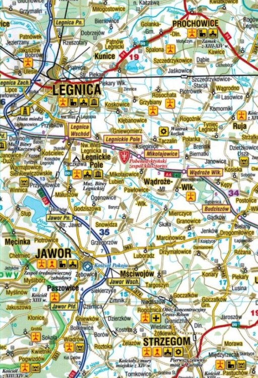 Województwo dolnośląskie. Laminowana mapa samochodowo-turystyczna wydawnictwa Demart. Fragment 1