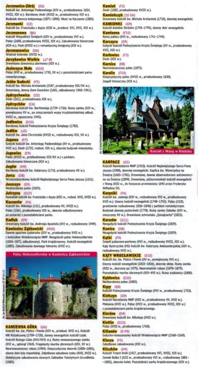 Województwo dolnośląskie. Laminowana mapa samochodowo-turystyczna wydawnictwa Demart. Informator - fragment