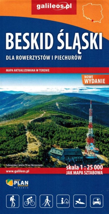 Beskid Śląski 1:25 000. Mapa turystyczna wydawnictwa Galileos. Okładka