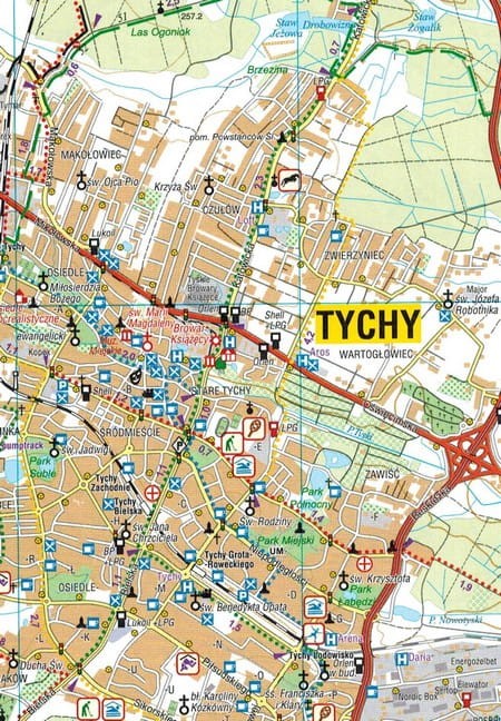 Tychy, Pszczyna i okolice. Wodoodporna mapa turystyczna dla aktywnych wydawnictwa Galileos. Fragment 2