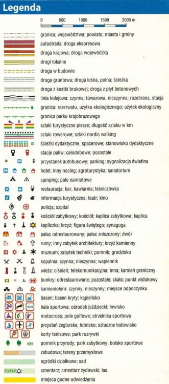 Tychy, Pszczyna i okolice. Wodoodporna mapa turystyczna dla aktywnych wydawnictwa Galileos. Legenda