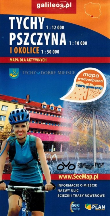 Tychy, Pszczyna i okolice. Wodoodporna mapa turystyczna dla aktywnych wydawnictwa Galileos. Okładka
