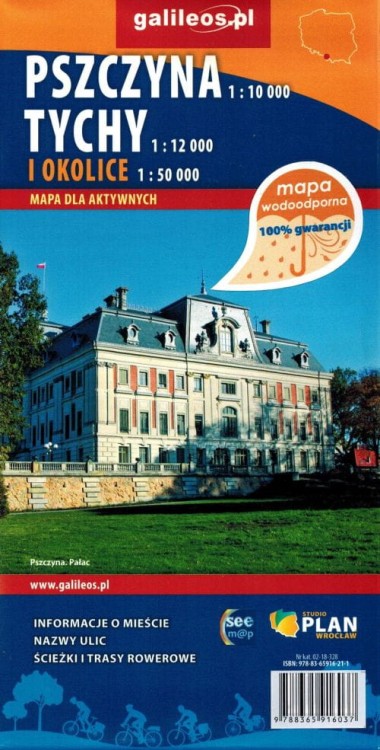 Tychy, Pszczyna i okolice. Wodoodporna mapa turystyczna dla aktywnych wydawnictwa Galileos. Okładka tył