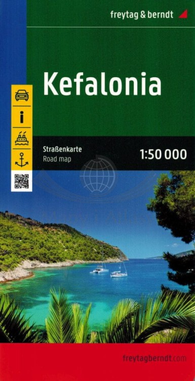 Kefalonia, Itaka 1:50 000. Mapa samochodowo-turystyczna wydawnictwa Freytag & Berndt. Okładka