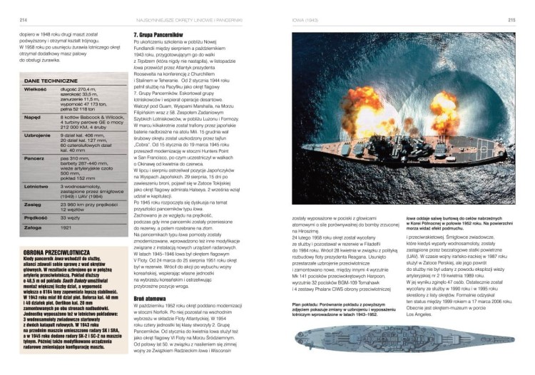 Najsłynniejsze okręty liniowe i pancerniki. Ilustrowana historia. Książka wydawnictwa Almapress. Przykładowe strony 2