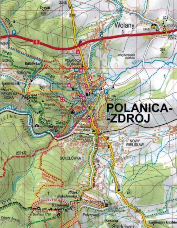 Ziemia Kłodzka 1:60 000. Laminowana mapa turystyczna wydawnictwa ExpressMap. Fragment 1