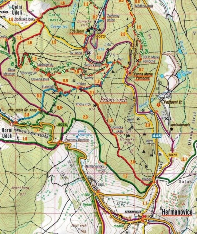 Jesioniki, Góry Rychlebskie / Jeseniky, Rychlebske Hory. Mapa turystyczna 57 wydawnictwa Shocart. Fragment 3