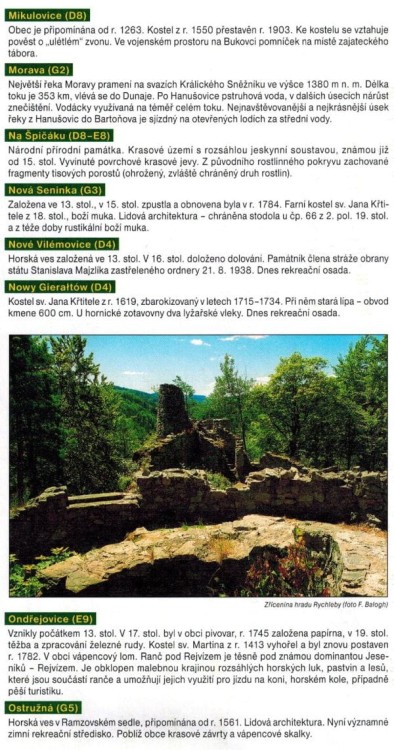 Jesioniki, Góry Rychlebskie / Jeseniky, Rychlebske Hory. Mapa turystyczna 57 wydawnictwa Shocart. Informator - fragment