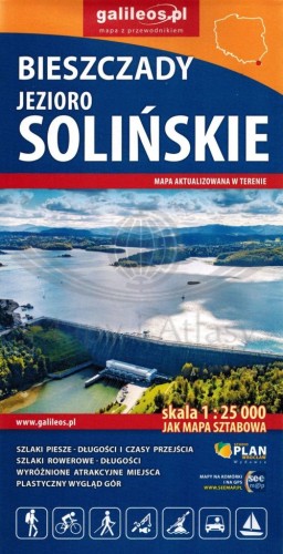 Jezioro Solińskie 1:25 000. Mapa turystyczna wydawnictwa Galileos. Okładka