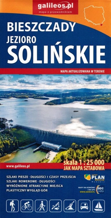 Jezioro Solińskie 1:25 000. Mapa turystyczna wydawnictwa Galileos. Okładka