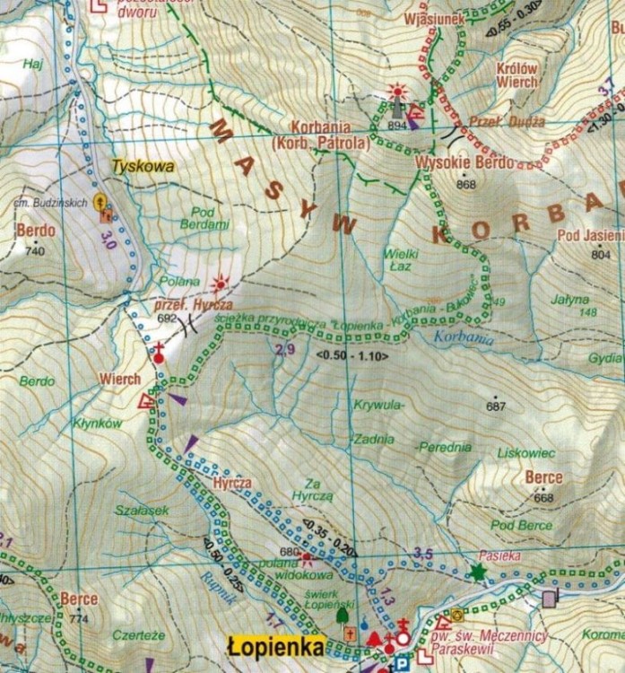 Jezioro Solińskie 1:25 000. Mapa turystyczna wydawnictwa Galileos. Fragment 3