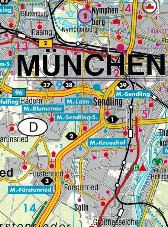 Austria 1:150 000. Atlas samochodowy wydawnictwa Freytag & Berndt. Przykładowy arkusz 2 -  fragment