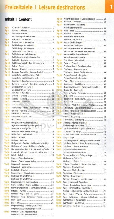Austria 1:150 000. Atlas samochodowy wydawnictwa Freytag & Berndt. Rozdział ,,100 miejsc wypoczynku wartych zobaczenia"