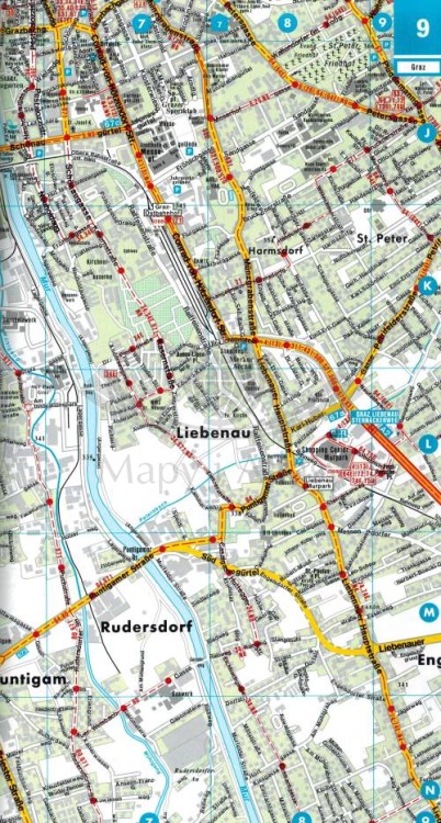 Austria 1: 150 000. Atlas samochodowy wydawnictwa Freytag & Berndt. Plany miast - przykładowa strona