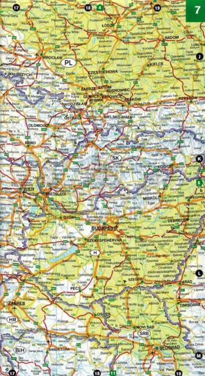 Austria 1:150  000. Atlas samochodowy wydawnictwa Freytag & Berndt. Skorowidz arkuszy - przykładowa strona