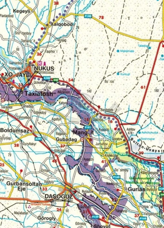 Azja Środkowa 1:1 500 000. Mapa samochodowa wydawnictwa Freytag & Berndt. Fragment 1