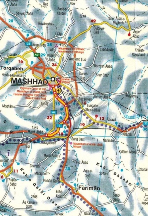 Azja Środkowa 1:1 500 000. Mapa samochodowa wydawnictwa Freytag & Berndt. Fragment 2