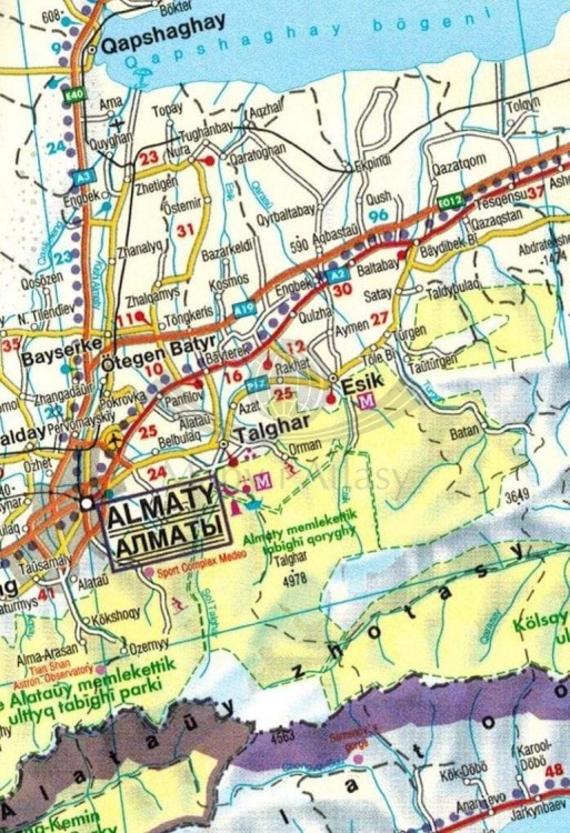 Azja Środkowa 1:1 500 000. Mapa samochodowa wydawnictwa Freytag & Berndt. Fragment 3