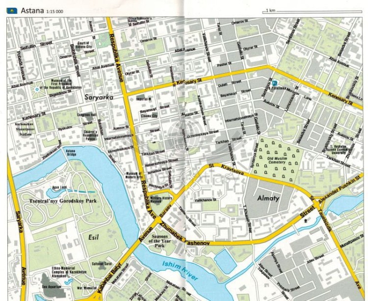 Azja Środkowa 1:1 500 000. Mapa samochodowa wydawnictwa Freytag & Berndt. Informator - przykładowa strona