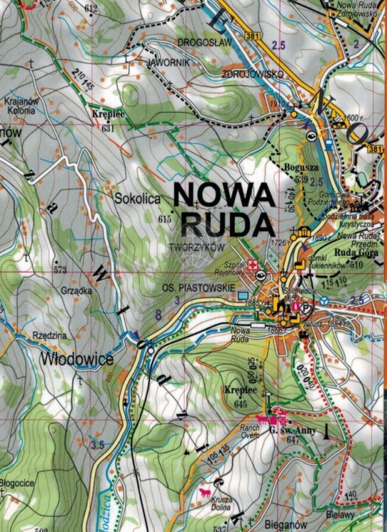Góry Stołowe 1:60 000. Laminowana mapa turystyczna wydawnictwa ExpressMap. Fragment 1