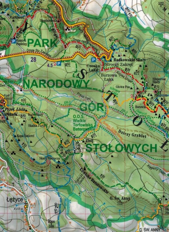 Góry Stołowe 1:60 000. Laminowana mapa turystyczna wydawnictwa ExpressMap. Fragment 3
